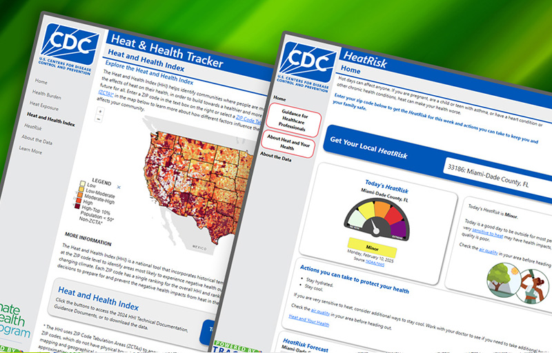 CDC's HeatRisk and Heat & Health Tracker dashboards