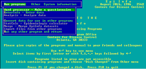 Screen Shot of Epi Info™ Version 2
