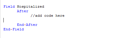 Check Code sample showing After block shell