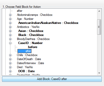 Autosearch block for action