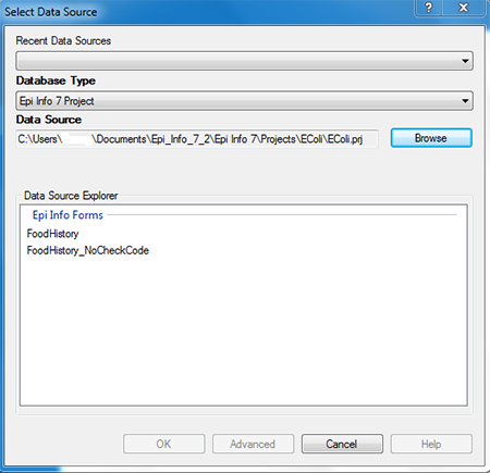 Select Data Source Explorer dialog box