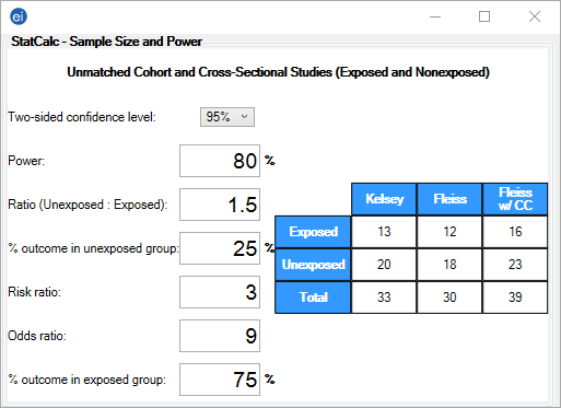 statcalc epi info