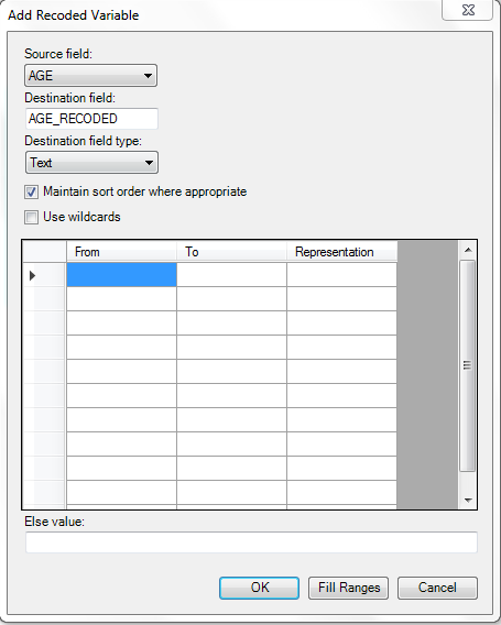 Add Recoded Variable dialog box