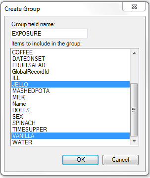 Create Group variable options