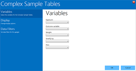 Complex Sample Tables gadget