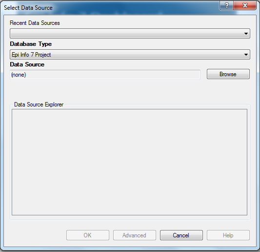 Select Data Source dialog box