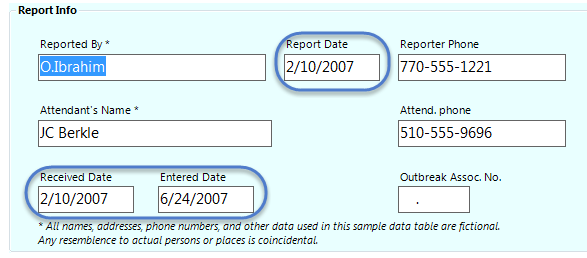 Image showing an example of a Date field in use.