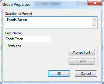Image showing the Group Field Definition Dialog box.