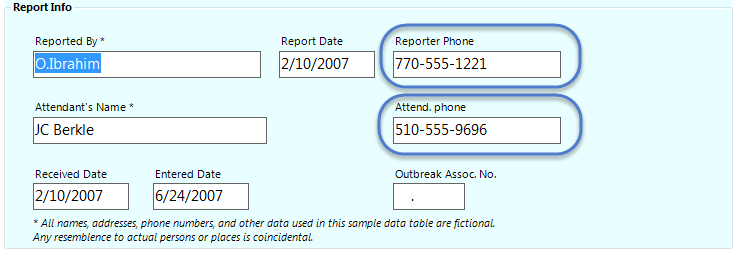 Phone Number Field | Form Designer | User Guide | Epi Info™ | CDC