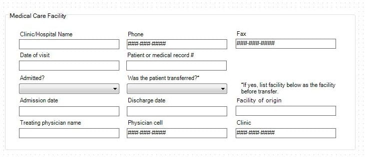Demonstration template: Medical Facility