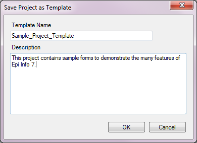 Image of the Save Project as Template dialog.