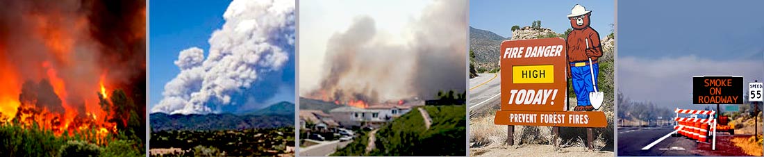 Un collage de imágenes de humo y fuego.