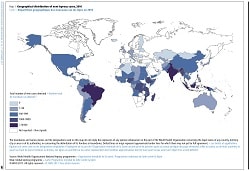  Map: Geographical distribution of new cases of Hansen’s disease reported to WHO in 2015