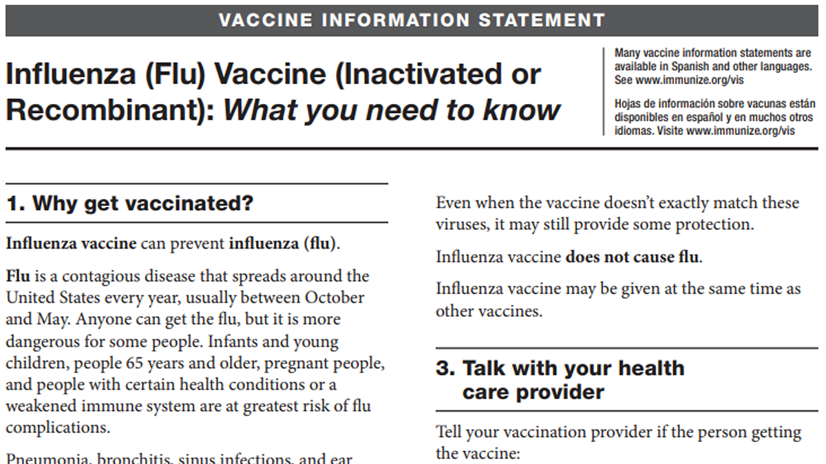 Influenza (Flu) Vaccine (Inactivated or Flu Resource