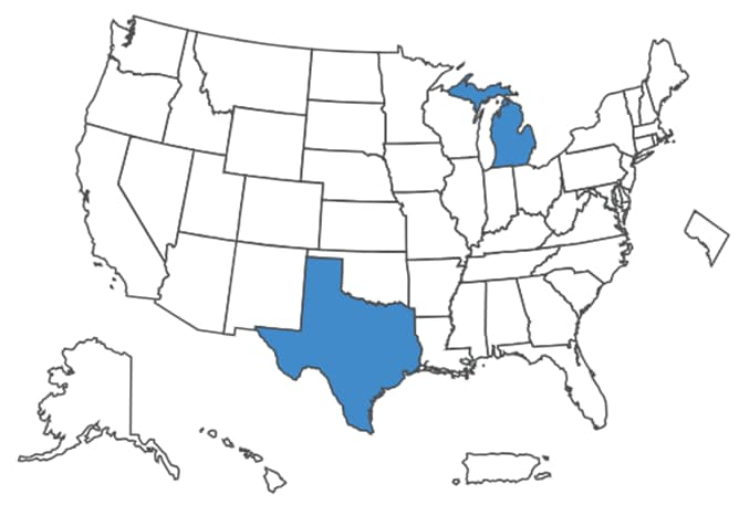 Map showing states with Novel Influenza A infections