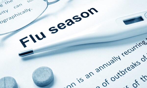 flu season and themometer