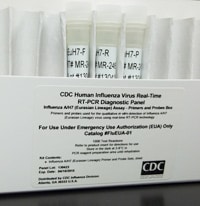 CDC’s H7N9 diagnostic test kit. The kit contains rRT-PCR reagents for use by specialized laboratories to detect human infections with the H7N9 virus.