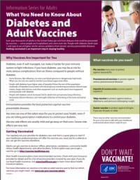 Hoja informativa de la diabetes y las vacunas para adultos