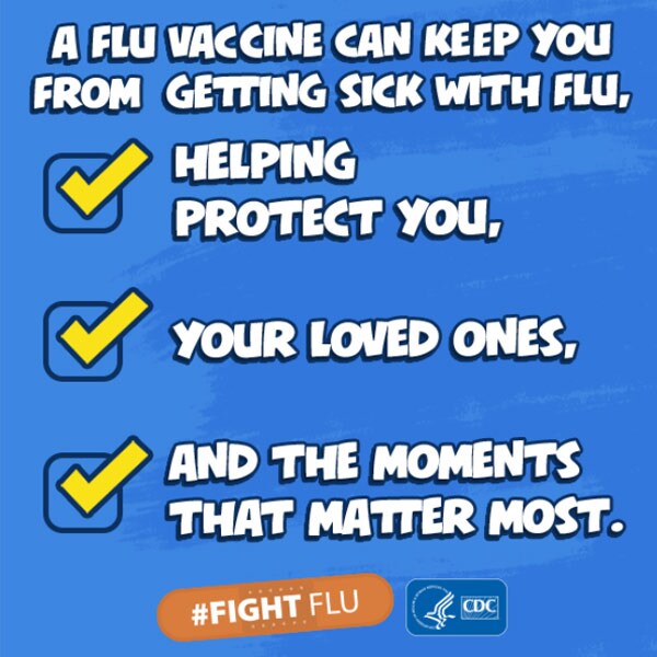 A flu vaccine can keep you from getting sick with flu, helping protect you, your loved ones, and the moments that matter most.