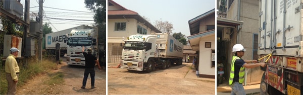 Flu vaccine arrives safely to Laos. The vaccine was flown to Bangkok from Germany, and arrived in Vientiane by truck.