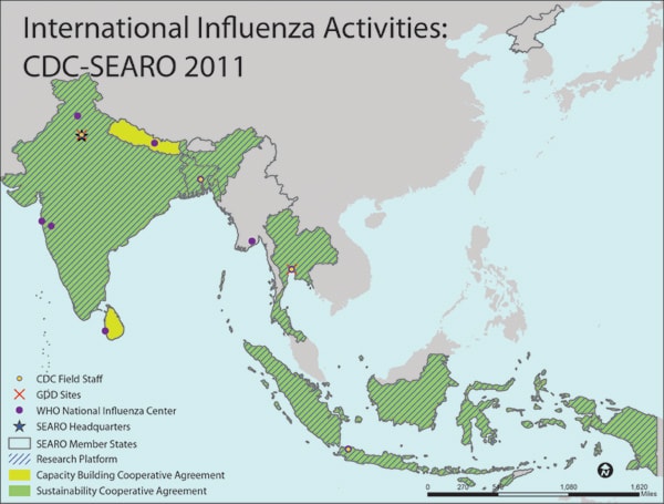 SEAR South-East Asia Region map