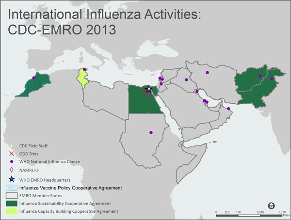 EMRO Eastern Mediterranean Region map