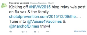 Kicking off #NIVW2015 blog relay with a post on flu vax and the family