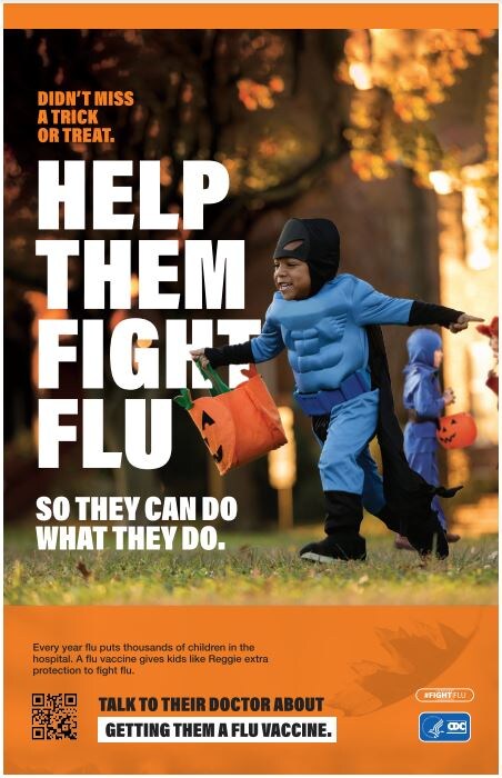 Afiche Ayúdelos a combatir la influenza