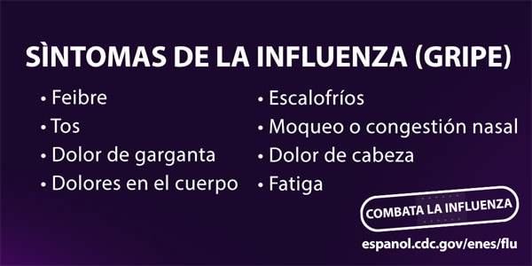 Síntomas de la influenza (gripe)