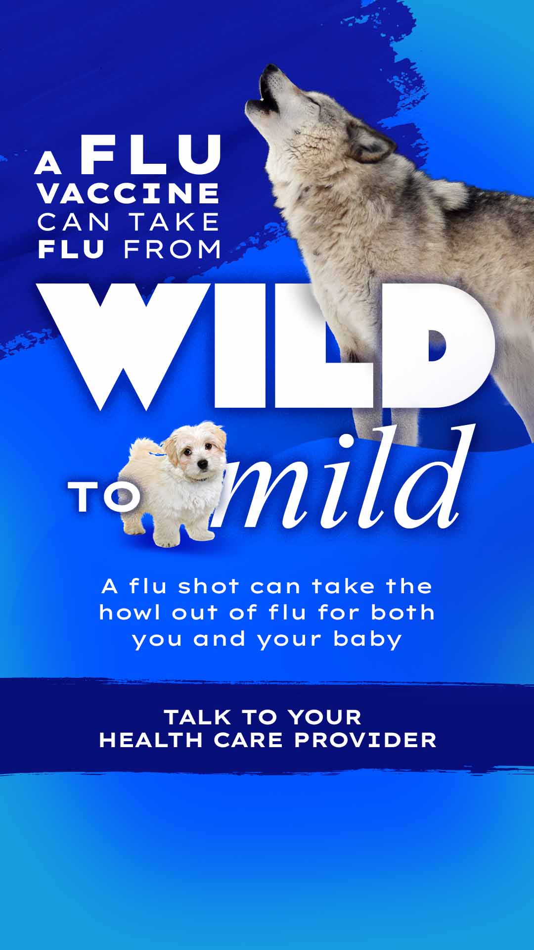 A flu vaccine can take flu form wild to mild A flu shot can take the howl out of flu for both you and your baby Talk to your health care provider