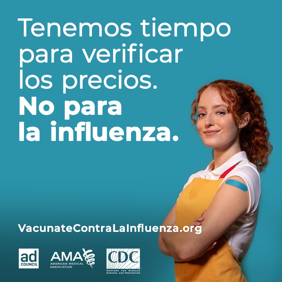 Personal de una tienda hispana recibe la vacuna inyectable contra la influenza