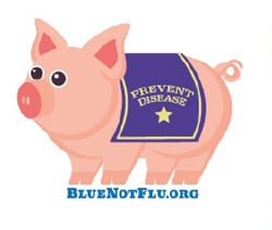 cartoon pig with bluenotflu.com