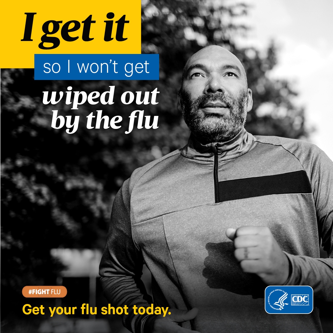 I get it so I won't be wiped out by the flu Facebook graphics