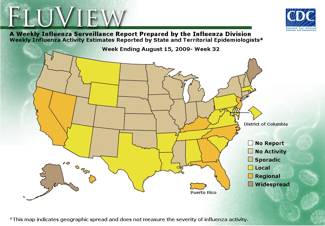 CDC - Influenza (Flu) | Weekly Report: Influenza Summary Update Week 32, 2008-2009 Season1132 x 790