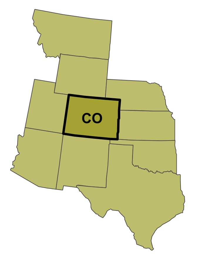 Map of the Colorado Food Safety CoE region