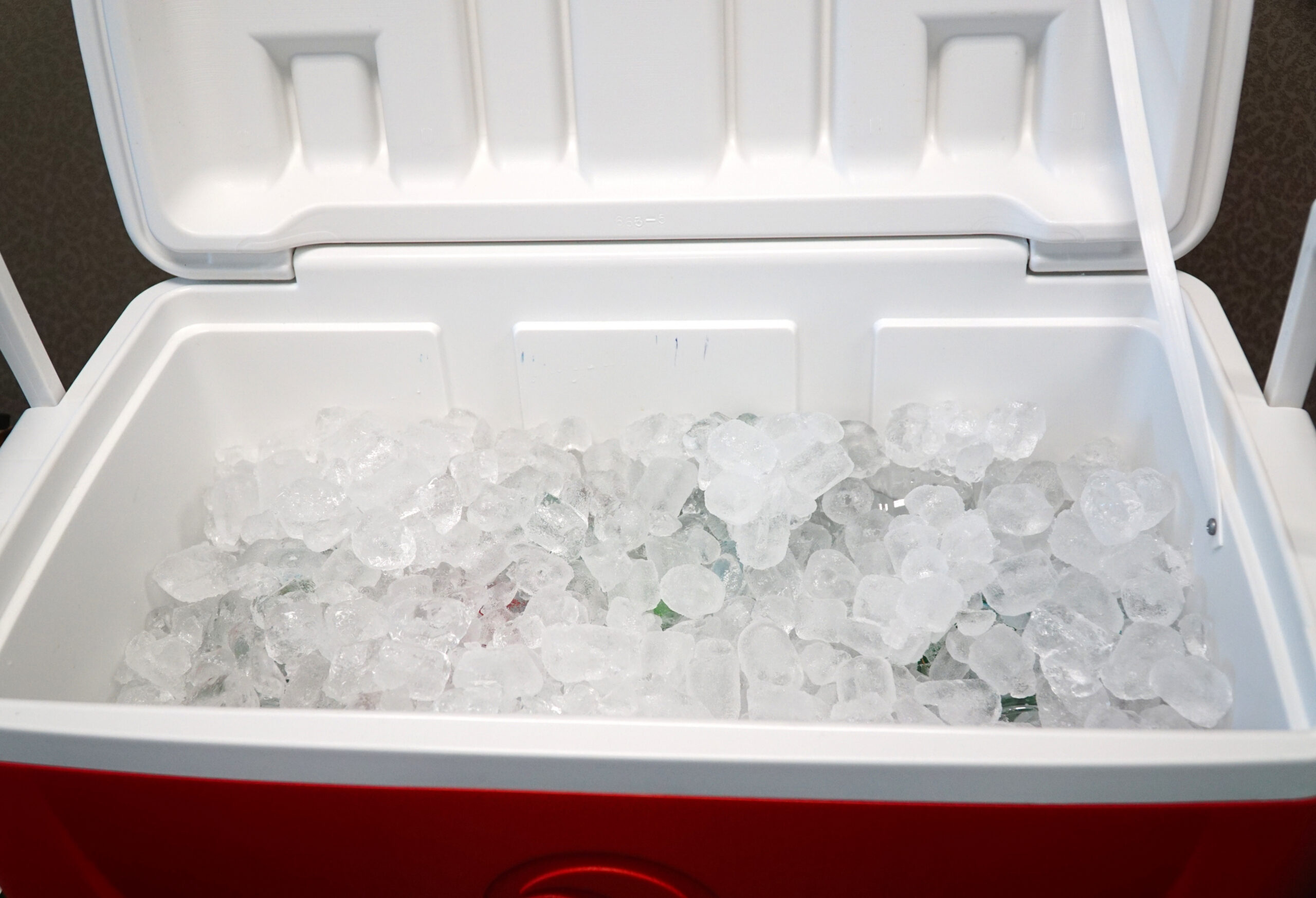 Drink cooler filled with ice
