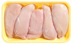 package of raw chicken