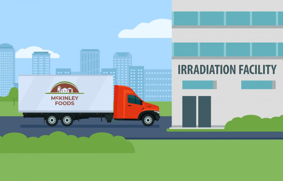Truck of food arrives at irradiation facility