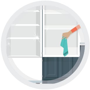 PASO 4: limpie y desinfecte dentro del refrigerador