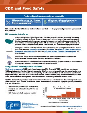 CDC and Food Safety fact sheet PDF