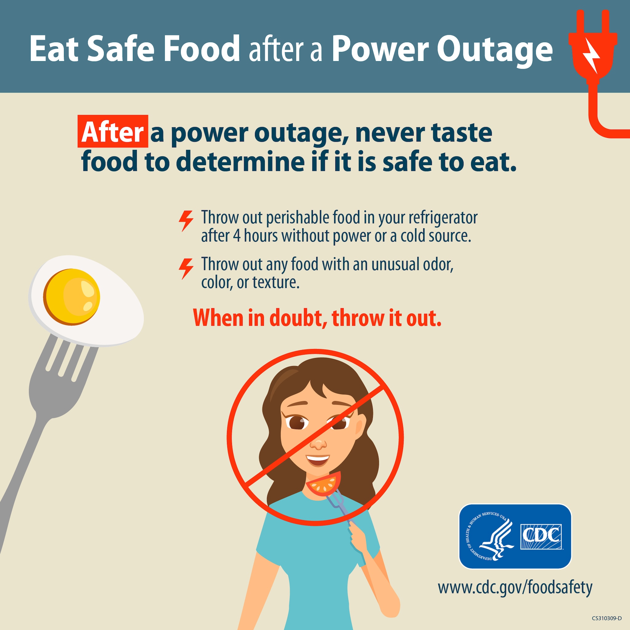 Eat safe food after a power outage