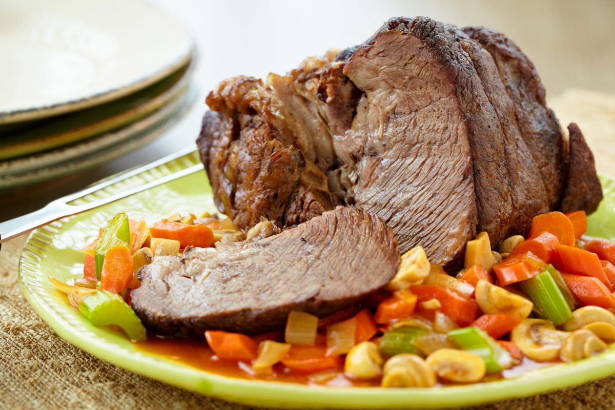 Cooked Pot Roast with vegetables