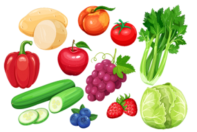 assorted fruits and veggies