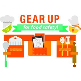 Graphic of PDF for "Gear up for food safety"
