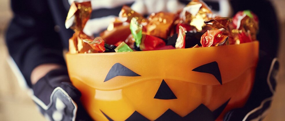 Halloween candy in a basket