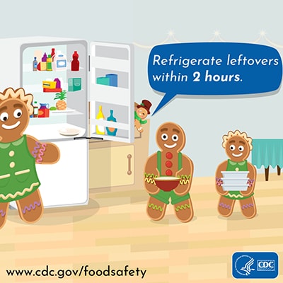 Holiday food safety twitter chat image message refrigerate leftovers