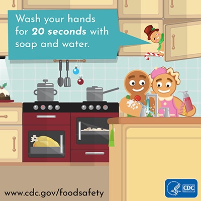 Holiday food safety twitter chat image message wash your hands