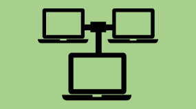 Illustration of three connected computers