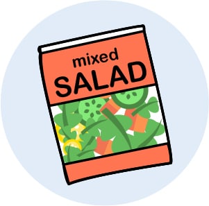 Illustration of a bag of salad