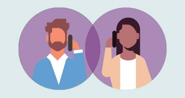 Illustration of two people talking on cell phones